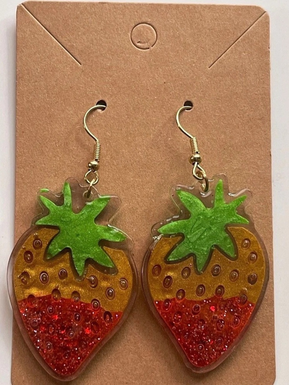 Strawberry Earrings in Red & Green Like New